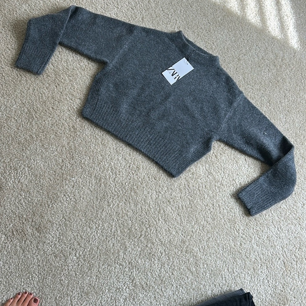 Zara Charcoal Women's Turtleneck Sweater